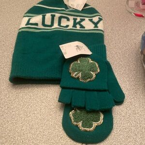 St Patrick beanie and gloves